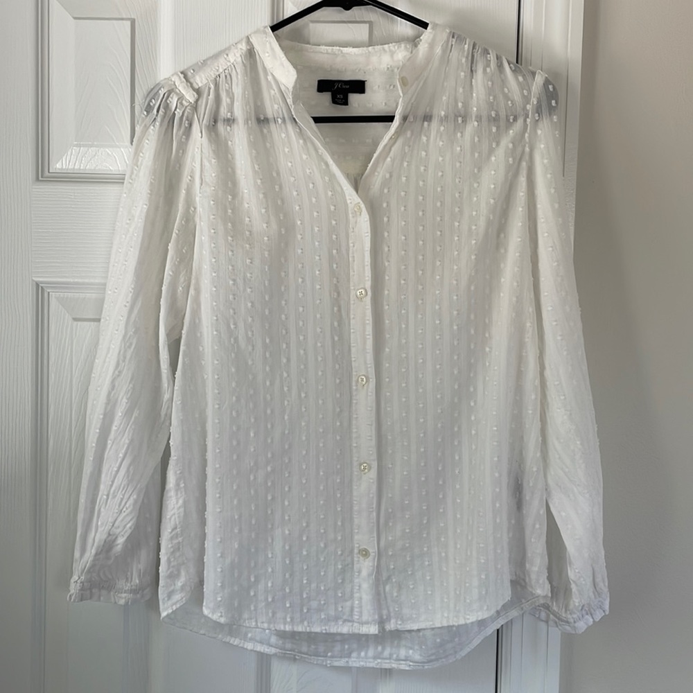 White Jcrew button up shirt